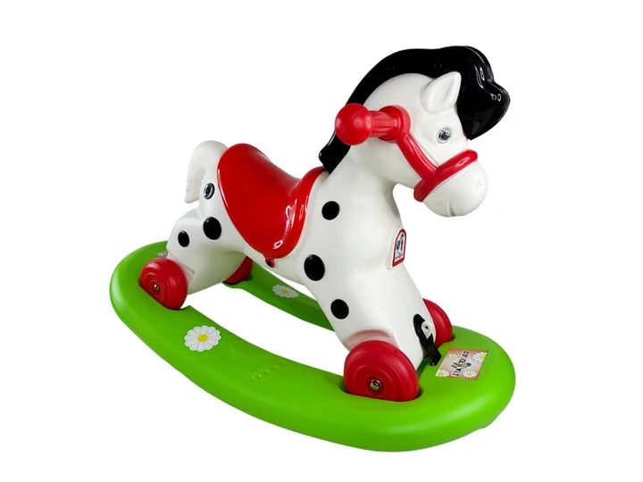 🧡Дитячий Кінь гойдалка на колесах KINDER WAY арт. 11-081 Каталка-качалка Конячка, Білий, фото 1