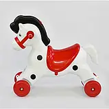 🧡Дитячий Кінь гойдалка на колесах KINDER WAY арт. 11-081 Каталка-качалка Конячка, Білий, фото 2