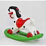 🧡Дитячий Кінь гойдалка на колесах KINDER WAY арт. 11-081 Каталка-качалка Конячка, Білий, фото 3