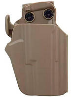 Кобура для тактичної швидкознімної зброї, універсальна, пластикова, койот