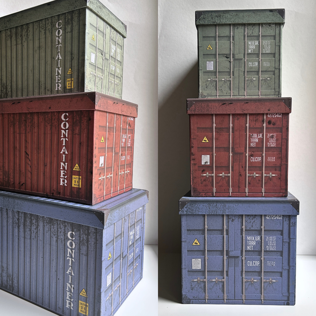 Набір із трьох великих коробок Контейнери Синій 34x22.5x21, Коричневий 30x20x19, Зелений 27x16.5x16.5 см Набір із трьох великих коробок Контейнери Синій 34x22.5x21, Коричневий 30x20x19, Зелений 27x16.5x16.5 см