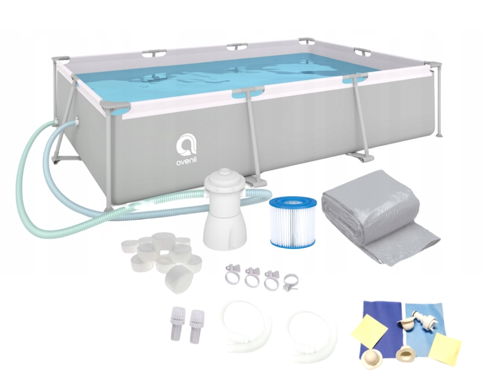 Прямокутний каркасний басейн Avenli 300х207х65 см Комплект 15 в 1, фото 1