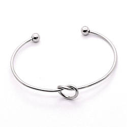 Браслет Вузол із нержавіючої сталі 12х2 мм 16/20 см 1 шт. Платина