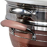 Електрична каструля скороварка подвійна 8л Hoffmans Electronics HM-3031 Каструля пароварка рисоварка 1500W, фото 3