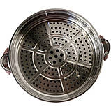 Електрична каструля скороварка подвійна 8л Hoffmans Electronics HM-3031 Каструля пароварка рисоварка 1500W, фото 5