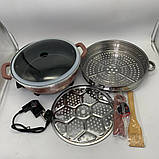 Електрична каструля скороварка подвійна 8л Hoffmans Electronics HM-3031 Каструля пароварка рисоварка 1500W, фото 6