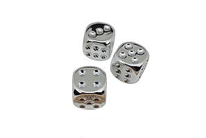 Кубики для ігор акрилові 16х16мм колір срібло