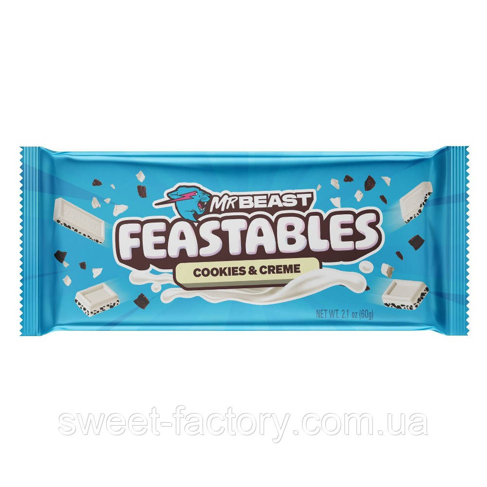 Шоколад Feastables Mr Beast Bar Cookies & Creme 60g, фото 1
