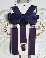 Дитячий комплект Підтяжки + Метелик зріст 86-140 см (фуксія)