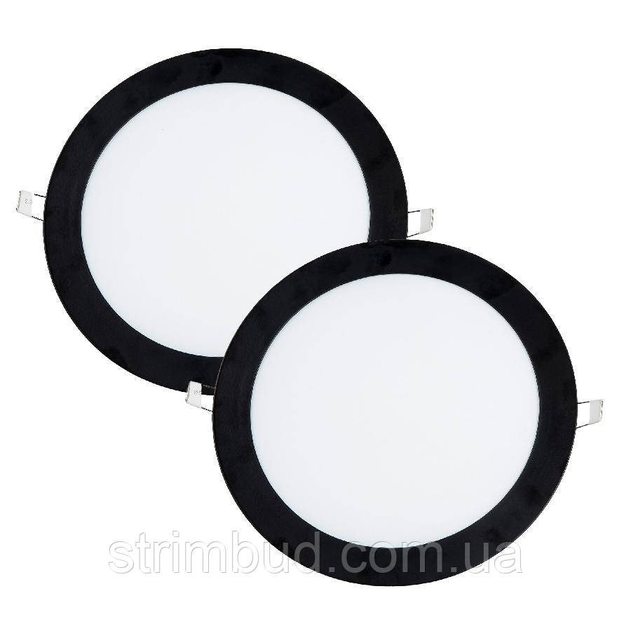 Набір світильник точковий врізний NOAS YL10-1801-S 18 Вт круг чорний 3200 К 2 шт., фото 1