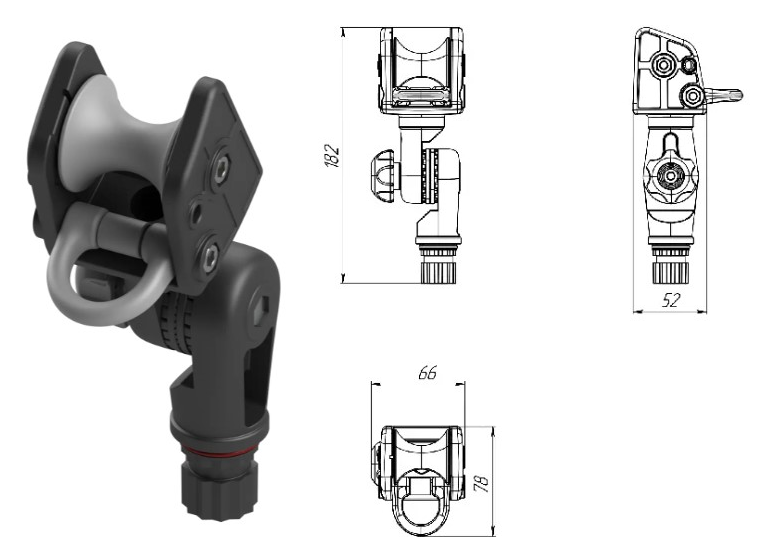 Роликовий стопорний вузол для якіря вагою до 8 кг з нахильним механізмом FASTen Arr003, фото 1