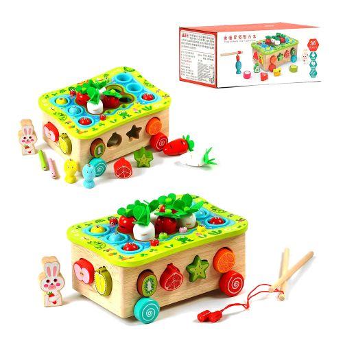 Каталка логічна 3в1 "Міні-город" (сортер, магнітна риболовля, в коробці), фото 1