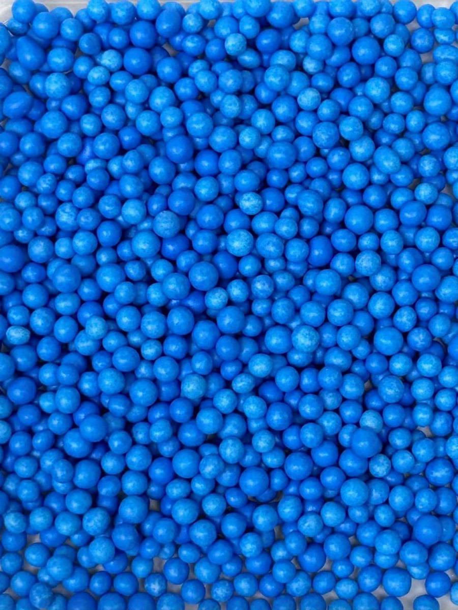 Посипка рисові кульки глазуровані "Сапфір" (синій) D=7 мм 100g, фото 1