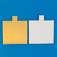 Підложка з ручкою 70х70 мм золото/срібло