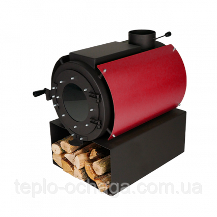 Піч дров'яна DS Classic з варильною поверхнею + кожух червоний, фото 1