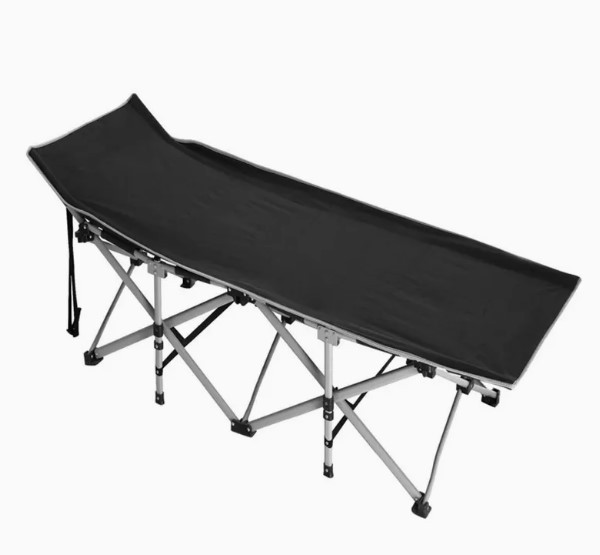Портативне односпальне складне ліжко-розкладачка 190×68см Чорне, фото 1