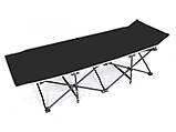 Портативне односпальне складне ліжко-розкладачка 190×68см Чорне, фото 4