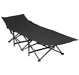 Портативне односпальне складне ліжко-розкладачка 190×68см Чорне, фото 8