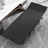 Портативне односпальне складне ліжко-розкладачка 190×68см Чорне, фото 9