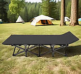 Портативне односпальне складне ліжко-розкладачка 190×68см Чорне, фото 10