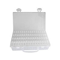 Пластикова скринька (контейнер, органайзер) для рукоділля та шиття 64 осередка