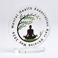 Нагорода із прозорого акрилу 150х160х70 мм