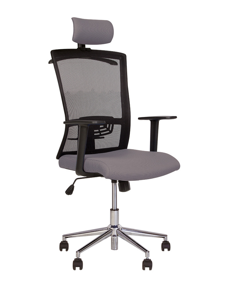 Крісло офісне Stilo HR ST CHR64 сітка OH-5 тканина ls-11 сіра (Новий Стиль ТМ)