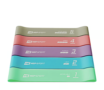 Набір резинок для фітнесу 600x50mm HS-L650RLL Пастель