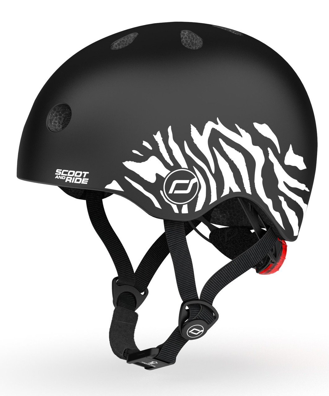 Шолом захисний дитячий Scoot and Ride зебра з ліхтариком (XXS/XS) 45-51см (SR-181206-ZEBRA)