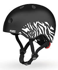 Шолом захисний дитячий Scoot and Ride зебра з ліхтариком (XXS/XS) 45-51см (SR-181206-ZEBRA)
