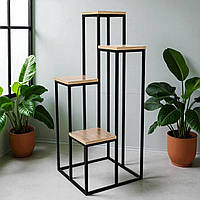 Підставки для квітів на 4 вазони у стилі LOFT Перейра дуб античний