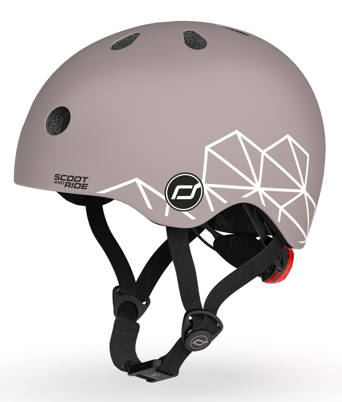 Шолом захисний дитячий Scoot and Ride коричневий з ліхтариком 45-51см (SR-181206-BROWNLINES)