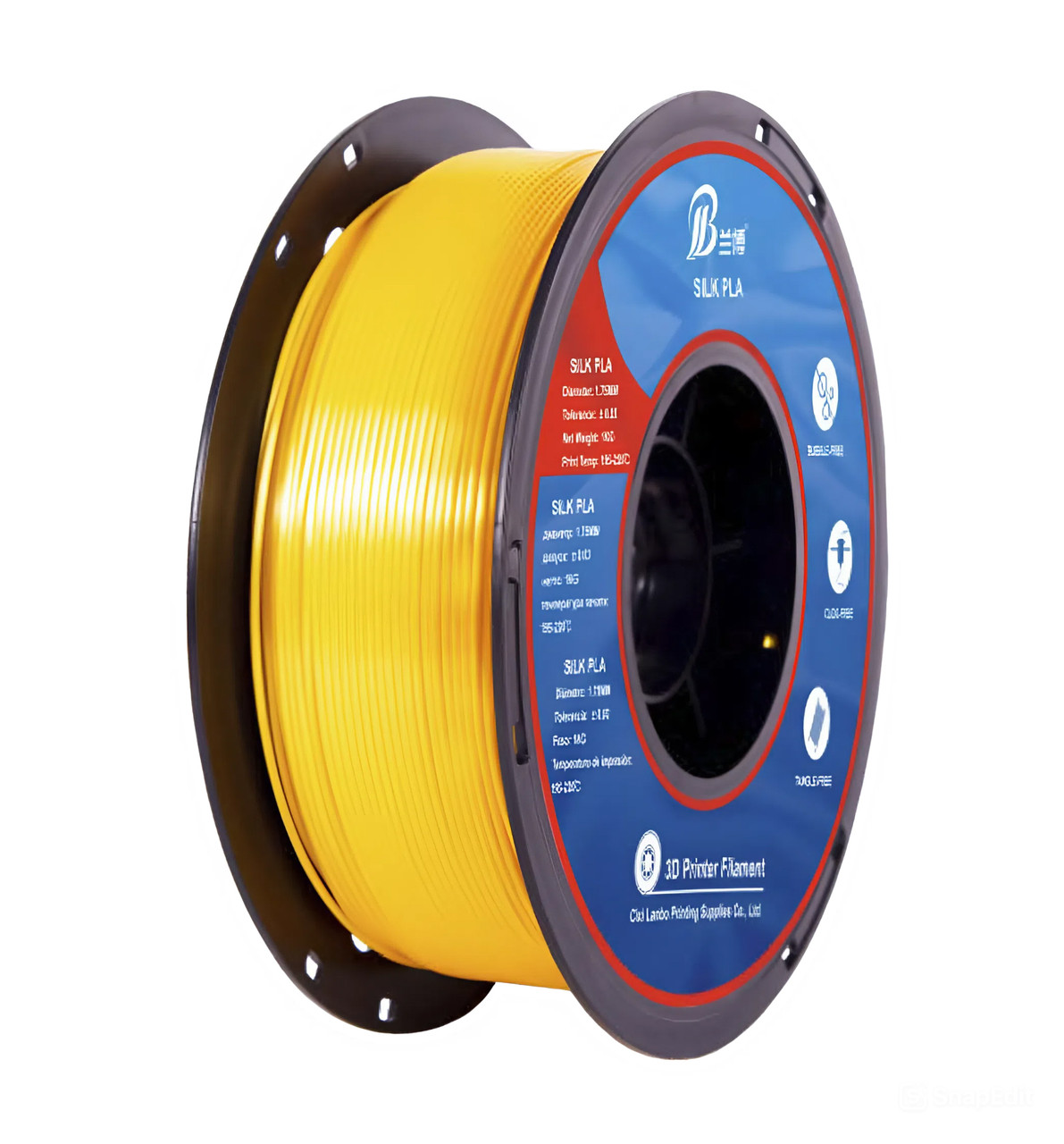 Пластикова нитка PLA, 1.75 мм, 1 кг шовковий яскраво-золотий (Silk Bright Gold)