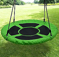 Гойдалка кругла м'яка, Гойдалка для дачі, Гойдалки підвісні для двору (100см, 150кг, Польща, Зелена), AVI
