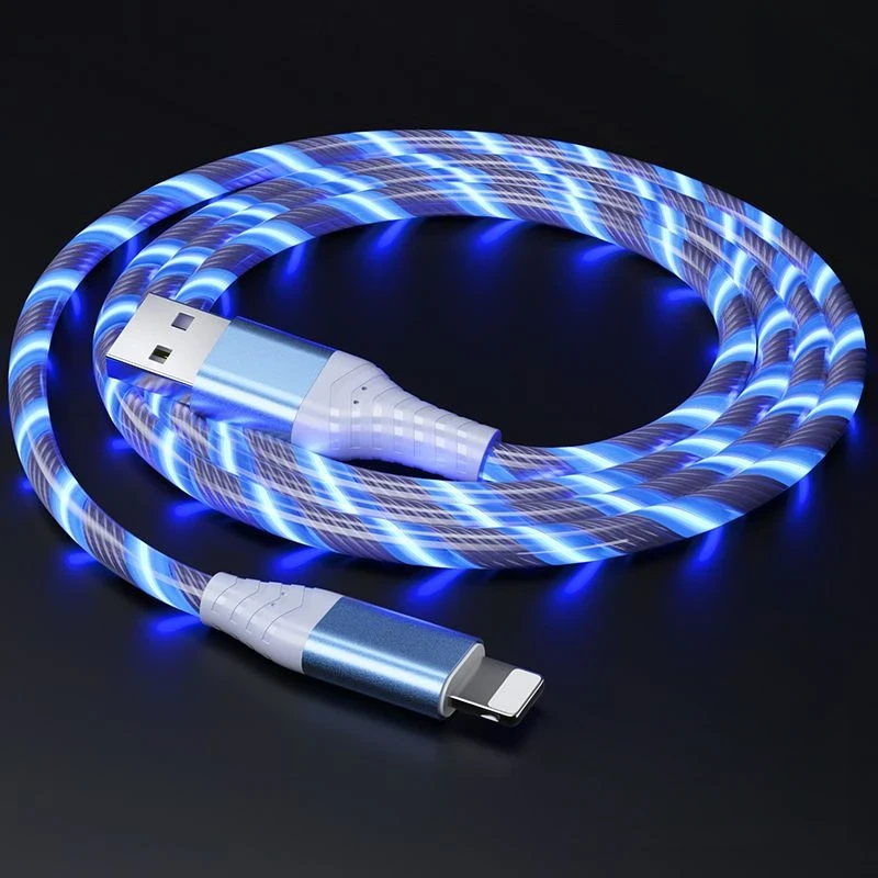 Зарядний кабель Lightning з блакитною підсвіткою 1 м