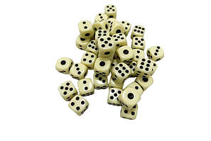 Кубики для ігор акрилові 12х12мм колір слонової кістки