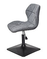 Стілець Torino 4-BK-Base текстиль сірий BRO-18, на чорній квадратній опорі з регулюванням висоти сидіння, фото 7