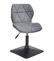 Стілець Torino 4-BK-Base текстиль сірий BRO-18, на чорній квадратній опорі з регулюванням висоти сидіння, фото 5