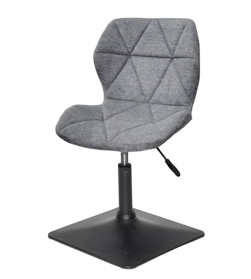 Стілець Torino 4-BK-Base текстиль сірий BRO-18, на чорній квадратній опорі з регулюванням висоти сидіння, фото 1