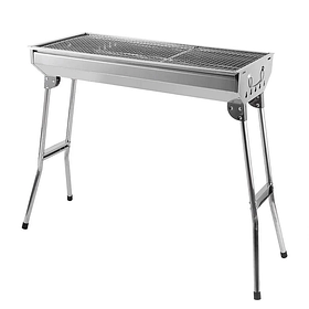 Розкладний мангал RIAS Barbecue GP4273 з решіткою 48×30×57см Silver (7_02689)