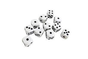 Кубики для ігор акрилові 12х12мм білі