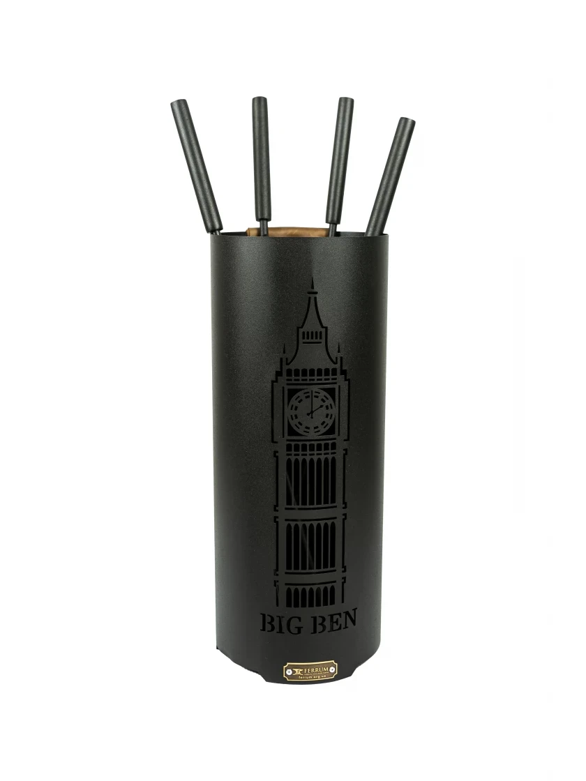Набір для каміна Big Ben + ручка з натуральної шкіри, фото 1