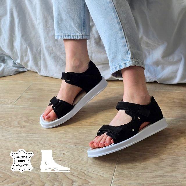 Дитячі підліткові ортопедичні босоніжки на липучках з натуральної шкіри 39 розмір, фото 1