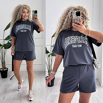 Жіночий літній спортивний костюм футболка і шорти (Норма та напівбатал)
