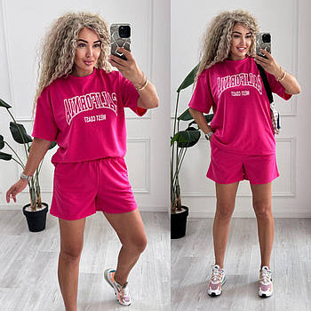 Жіночий літній спортивний костюм футболка і шорти (Норма та напівбатал)