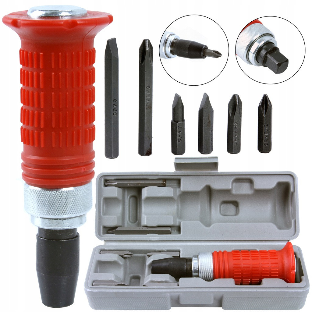 Набір ударних викруток Mar-Pol M61010 – комплект 7 шт з різними біти для професійного використання, фото 1