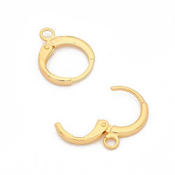 Англійська застібка основа для сережок нержавіюча сталь 12х15х1,8 мм 2 пари Золотистий