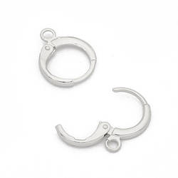 Англійська застібка основа для сережок нержавіюча сталь 12х15х1,8 мм 2 пари Платина