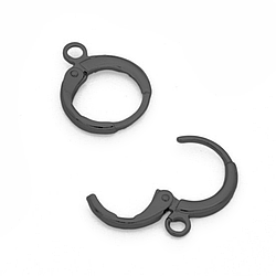 Англійська застібка основа для сережок нержавіюча сталь 12х15х1,8 мм 2 пари Чорний