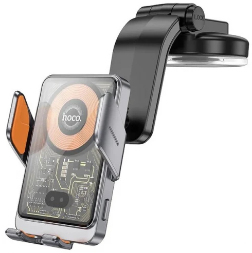 Автотримач Hoco HW8 15W Journey wireless fast charging Black